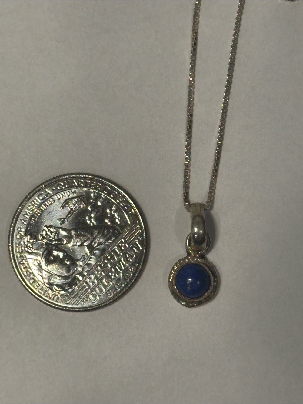 New Women's 925 sterling silver Necklace with lapis pendant minimalist